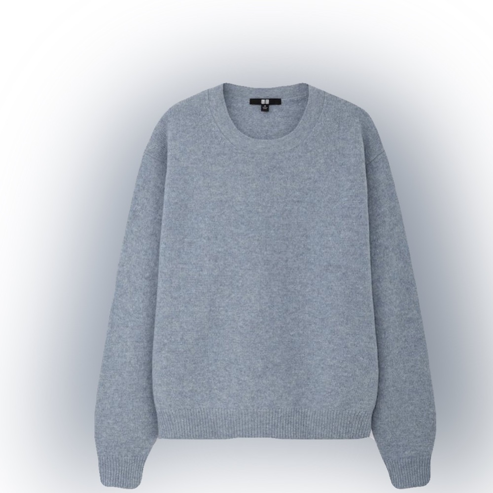Uniqlo crew neck wool sweater (blue, size S)
